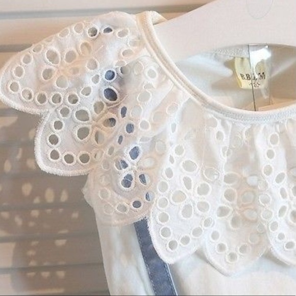 👧🏼🆕Blue🎀front suspenders dress& top eyelet - Picture 4 of 8